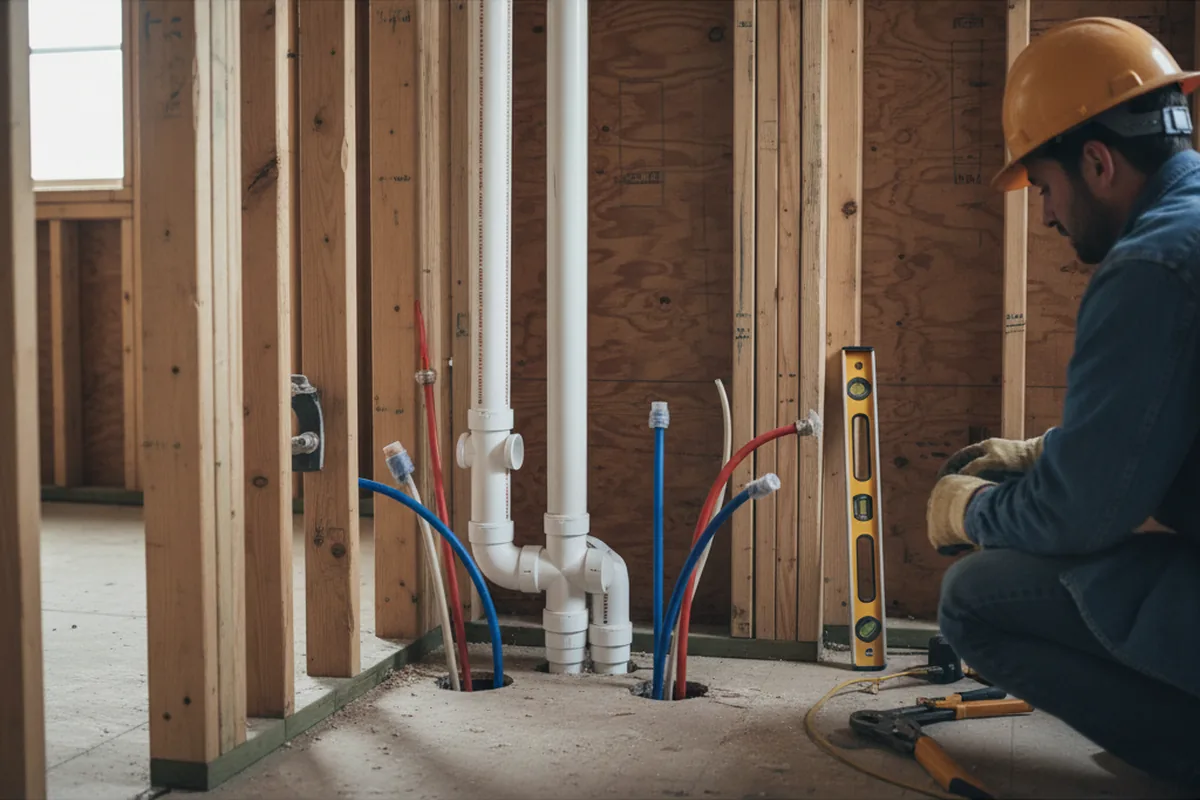Drain and supply rough-in during Garbage Disposal Repair in Glenn Dale